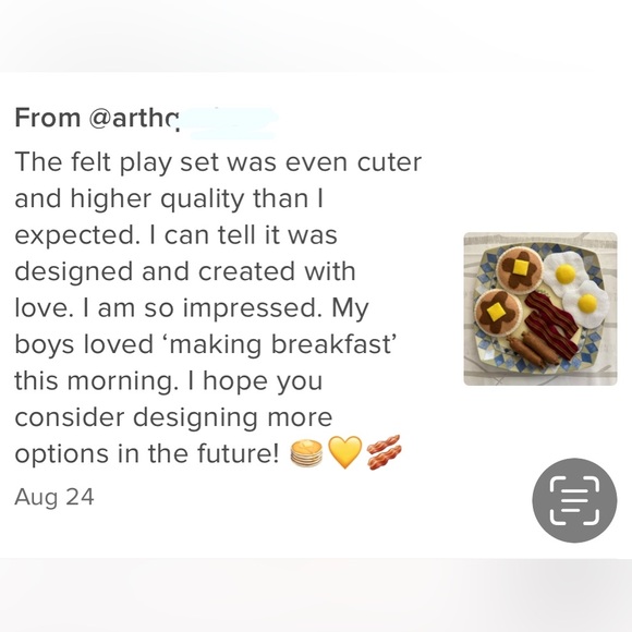 COPY- Felt Food Toy Playset,Breakfast, Plushie Toy for Kids,Girl Boy Kitchen Toy - Picture 10 of 10